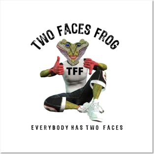 Slogan Design Art Two Faces Frog Posters and Art